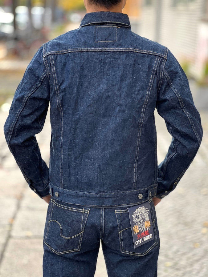 ONI Denim - 02527P - 3rd Type Jacket with side pockets - KIWAMI - NATURAL INDIGO - Rope Dyed - 16oz Selvedge Denim