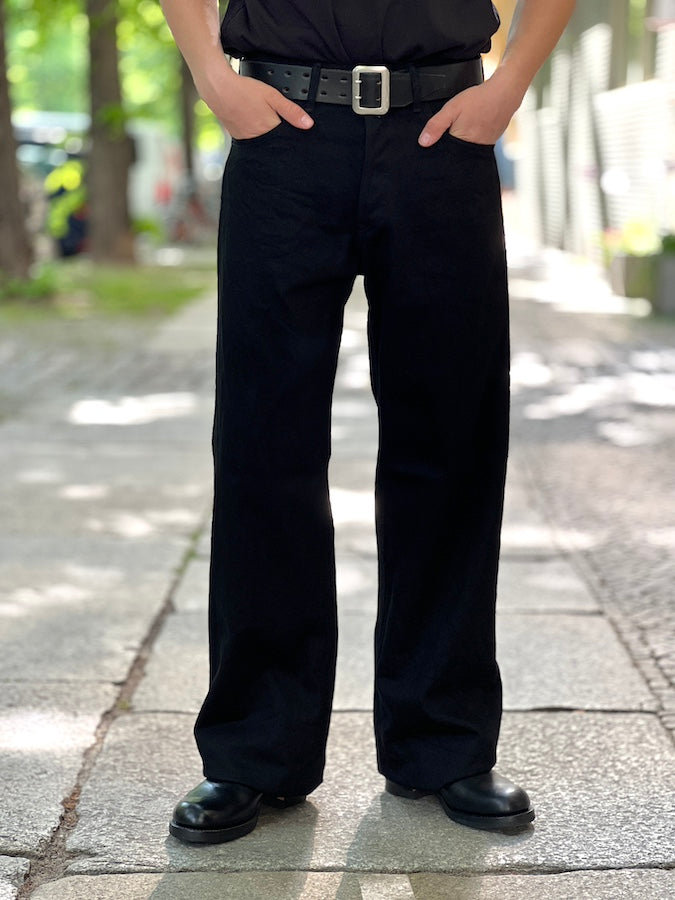 ONI Denim - 242-13JTBK - 13oz Selvedge "JET BLACK DENIM"- Super Wide Straight