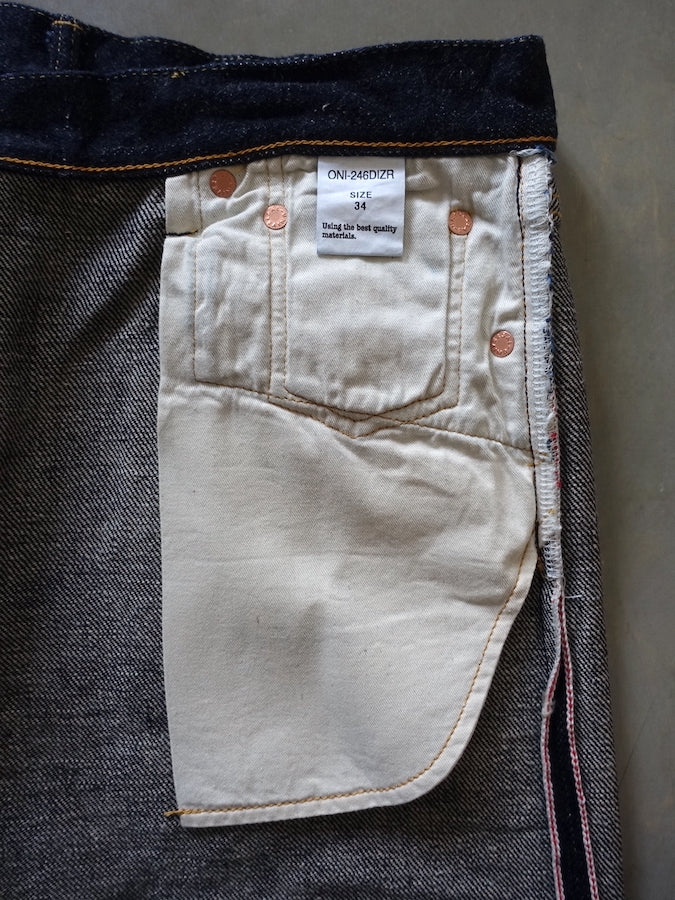 ONI Denim - 246-DIZR - 20oz Dark Indigo Secret Denim - Mid Rise - Neat Straight