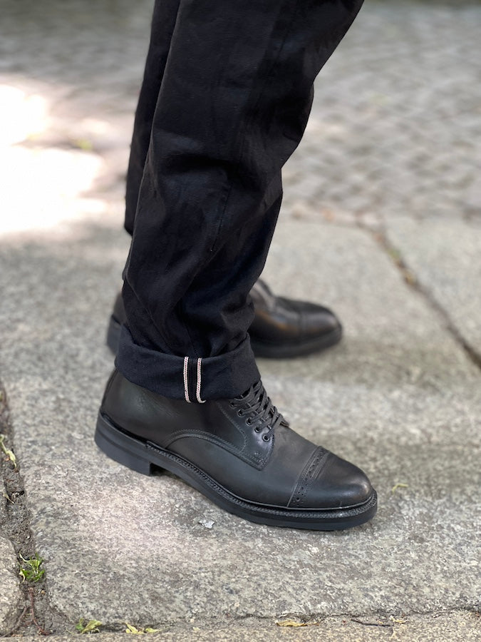 566-13JTBK - 13oz Selvedge "JET BLACK DENIM"- Semi Tight Straight