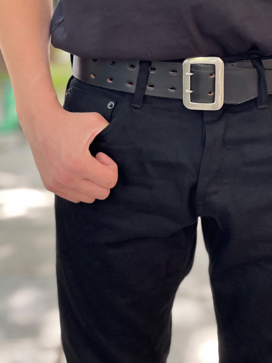 566-13JTBK - 13oz Selvedge "JET BLACK DENIM"- Semi Tight Straight