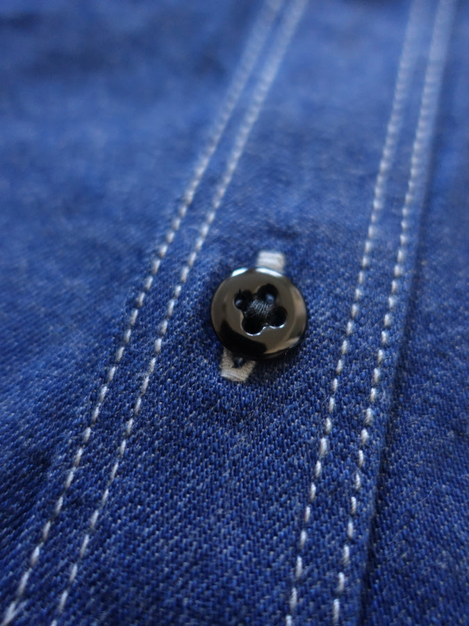 ONI Denim - 02105-IDG - Work Shirt - 10oz YOKONEZU ヨコネズ Denim - Grey Weft Thread