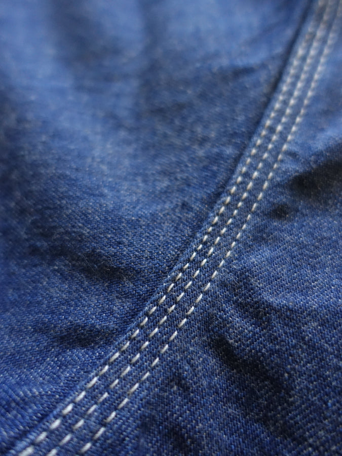 ONI Denim - 02105-IDG - Work Shirt - 10oz YOKONEZU ヨコネズ Denim - Grey Weft Thread
