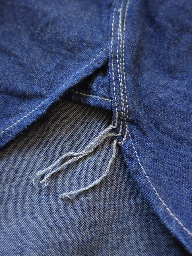 ONI Denim - 02105-IDG - Work Shirt - 10oz YOKONEZU ヨコネズ Denim - Grey Weft Thread