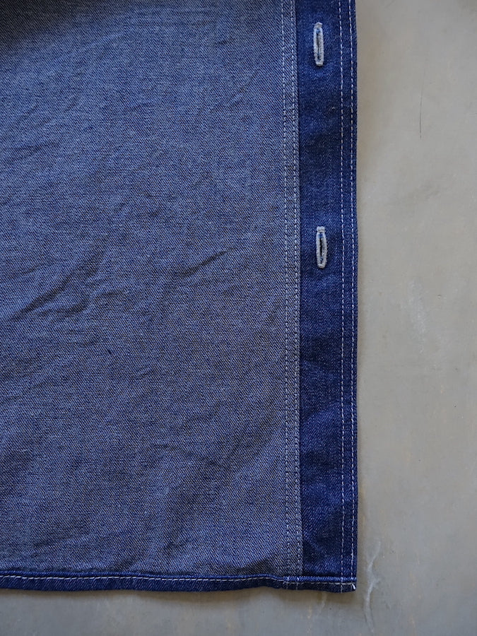 ONI Denim - 02105-IDG - Work Shirt - 10oz YOKONEZU ヨコネズ Denim - Grey Weft Thread