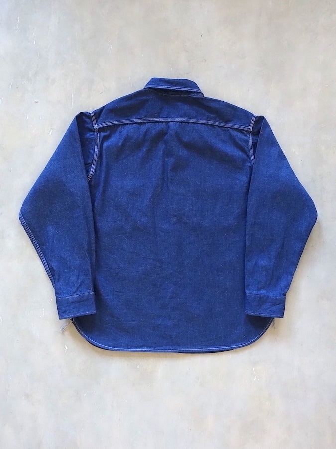 ONI Denim - 02105-IDG - Work Shirt - 10oz YOKONEZU ヨコネズ Denim - Grey Weft Thread
