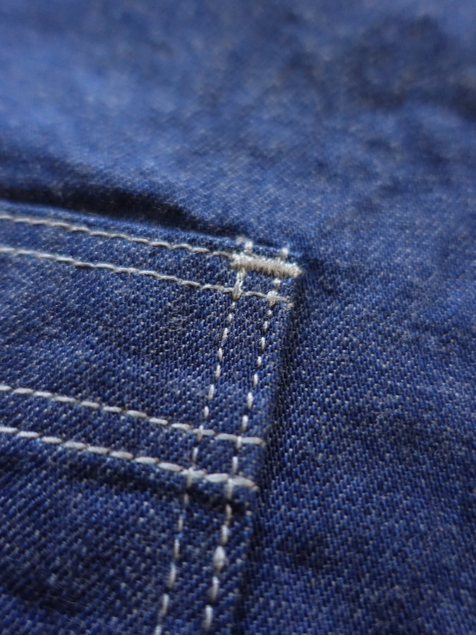 ONI Denim - 02105-IDG - Work Shirt - 10oz YOKONEZU ヨコネズ Denim - Grey Weft Thread