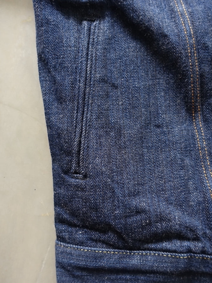 ONI Denim - 02527P - 3rd Type Jacket with side pockets - KIWAMI - NATURAL INDIGO - Rope Dyed - 16oz Selvedge Denim