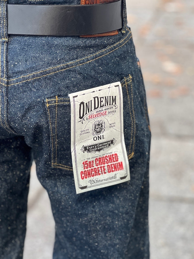 ONI Denim - 200-CCD-KABUKI - 15oz Selvedge "CRUSHED CONCRETE DENIM"- Wide Straight