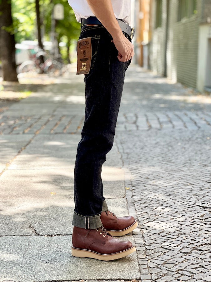 ONI Denim ** 20th Anniversary ** 544 Weft Olive-Ish Gray - 20oz Selvedge Denim - Stylish Tapered + FREE BANDANA