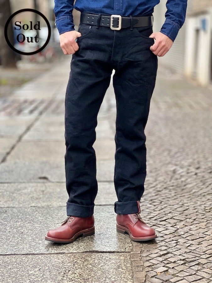 246ZR-BKBK - 20oz SECRET DENIM Black x Black - Neat Straight