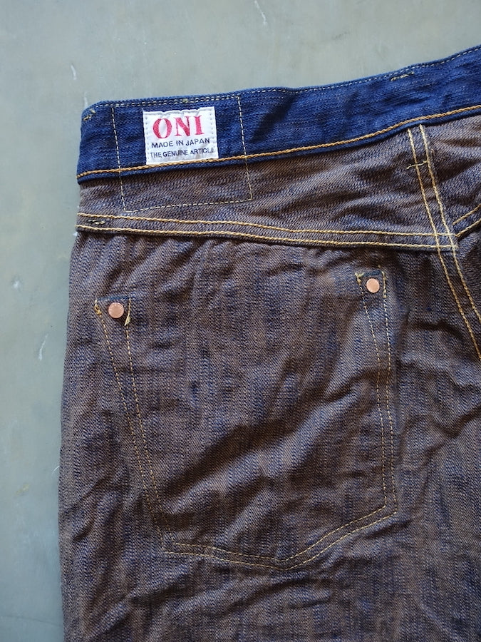 ONI Denim - 255ASKS - LIMITED EDITON -17oz Selvedge Denim - AWA SHOAI x KAKISHIBU - 阿波正藍 × 柿渋 - Regular Straight