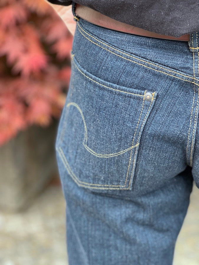 ONI Denim - 510-SHM-KIWAMI "Topping with Beige" - 16oz Natural Indigo Rope Dyed - SEMI-HANDMADE - Neat Straight