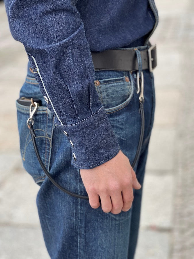 6mm Saddle Leather - Fish Hook - Wallet Rope - Black