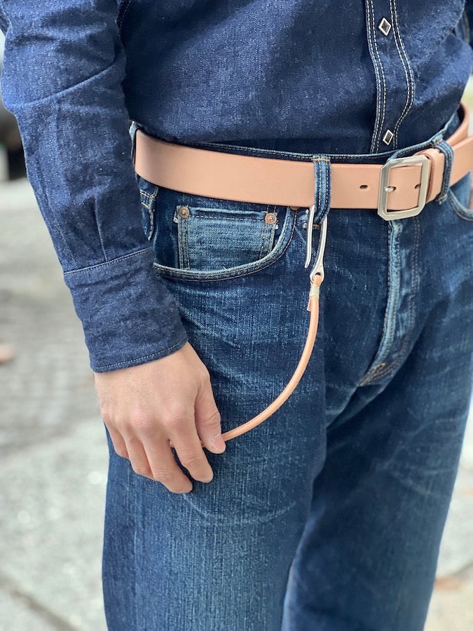 6mm Saddle Leather - Fish Hook - Wallet Rope - Natural