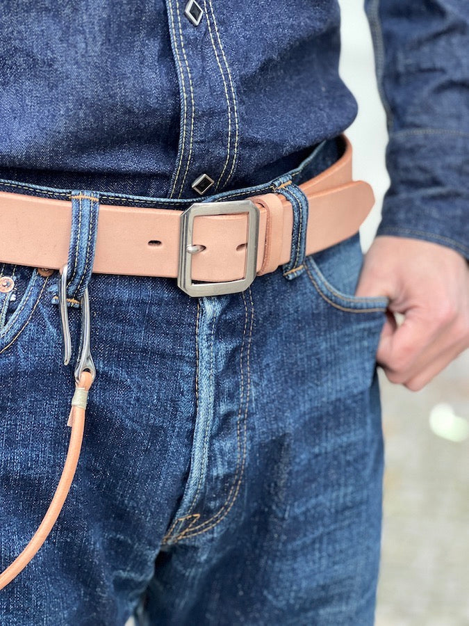 6mm Saddle Leather - Fish Hook - Wallet Rope - Natural