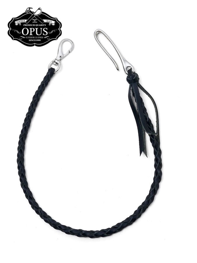 4 Strand Round Braid - Fish Hook - Woven Wallet Rope - Black