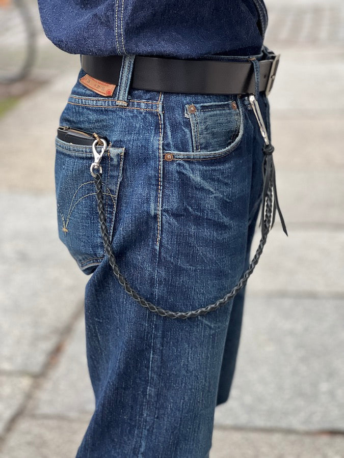 4 Strand Round Braid - Fish Hook - Woven Wallet Rope - Black