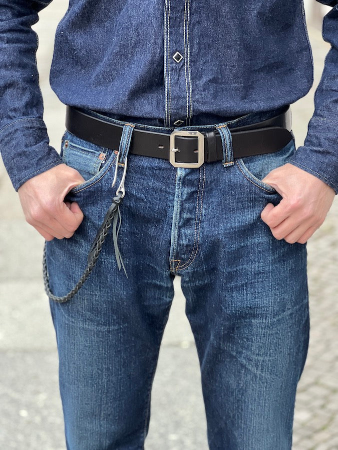 4 Strand Round Braid - Fish Hook - Woven Wallet Rope - Black