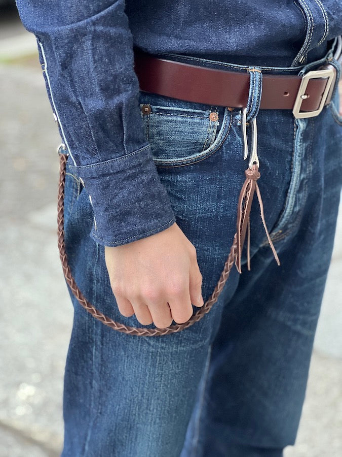 4 Strand Round Braid - Fish Hook - Woven Wallet Rope - Brown