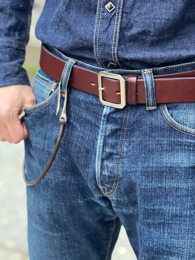 6mm Saddle Leather - Fish Hook - Wallet Rope - Brown