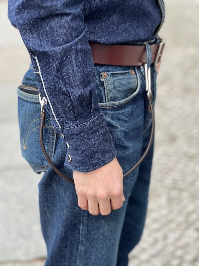 6mm Saddle Leather - Fish Hook - Wallet Rope - Brown