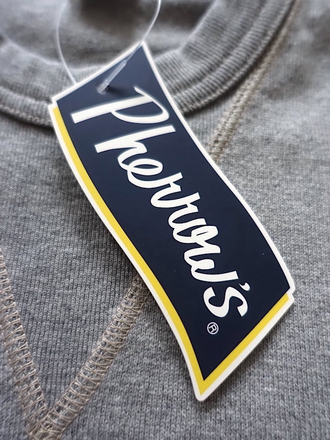 Pherrow's PCT1 - American Casual Sportswear Long Sleeve - Crewneck with "V" on front - 100% Cotton - Grey