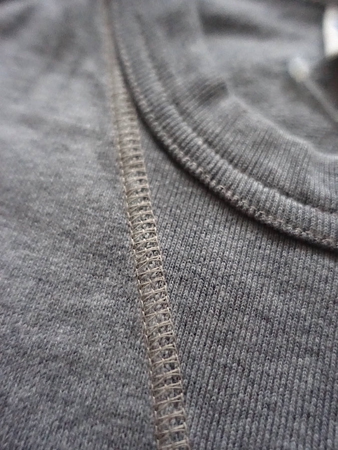 Pherrow's PCT1 - American Casual Sportswear Long Sleeve - Crewneck with "V" on front - 100% Cotton - Grey