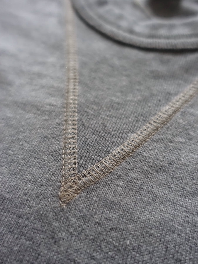 Pherrow's PCT1 - American Casual Sportswear Long Sleeve - Crewneck with "V" on front - 100% Cotton - Grey