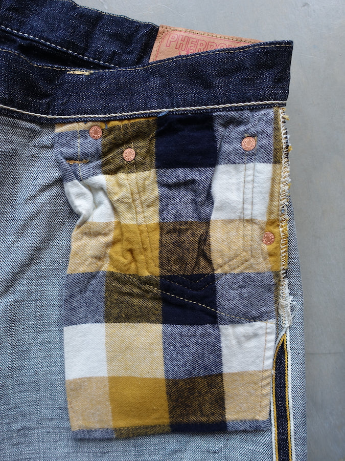 Pherrow's 421SW Jeans - 13.75oz "Yellow & White" Selvedge Denim - Mid Rise - Regular Straight