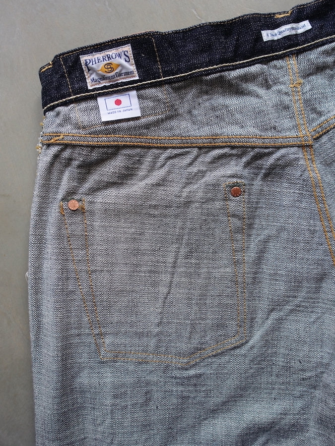 Pherrow's 421SW Jeans - 13.75oz "Yellow & White" Selvedge Denim - Mid Rise - Regular Straight