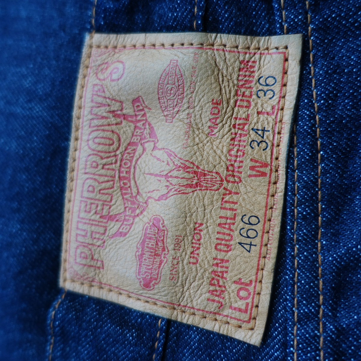 Pherrow's 466SW Jeans - 13.5oz "Yellow & White" Selvedge Denim - 1960`s Model - Tight Straight