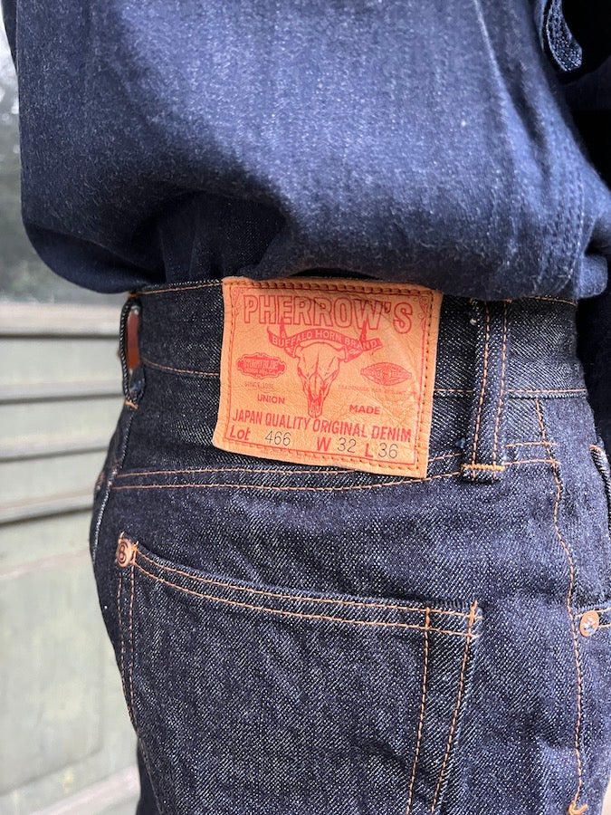 Pherrow's 466SW Jeans - 13.5oz "Yellow & White" Selvedge Denim - 1960`s Model - Tight Straight