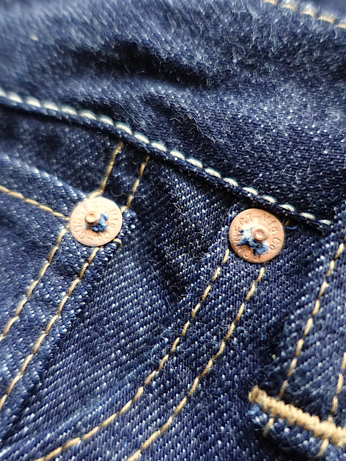 Pherrow's 521SW Jeans - 13.5oz "Yellow & White" Selvedge Denim with vintage details - High Rise - Regular Straight