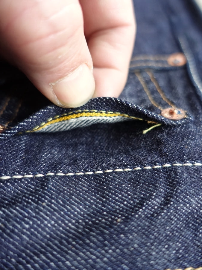 Pherrow's 521SW Jeans - 13.5oz "Yellow & White" Selvedge Denim with vintage details - High Rise - Regular Straight