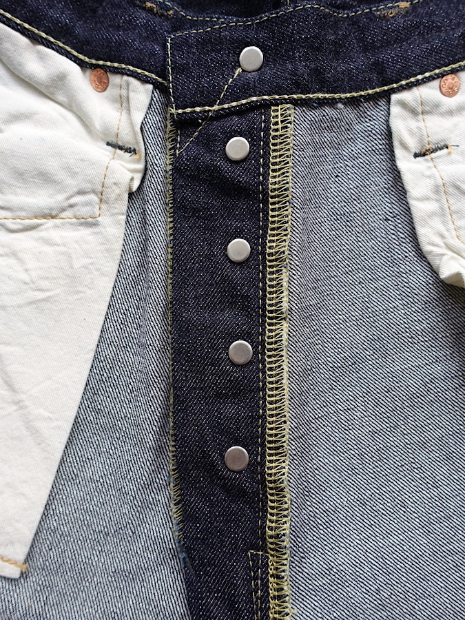 Pherrow's 521SW Jeans - 13.5oz "Yellow & White" Selvedge Denim with vintage details - High Rise - Regular Straight