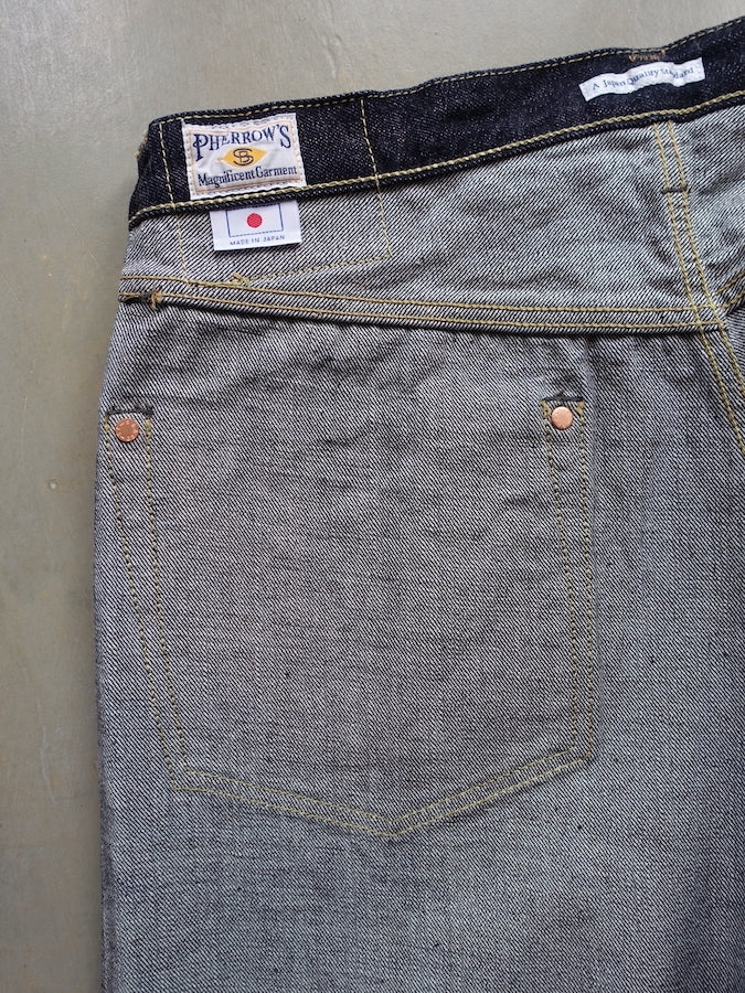 Pherrow's 521SW Jeans - 13.5oz "Yellow & White" Selvedge Denim with vintage details - High Rise - Regular Straight
