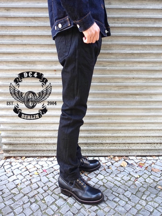 Pure Blue Japan - EX-019-BB - 17oz EX Slub - "DOUBLE BLACK" - Extra Slub Selvedge Denim - Relaxed Tapered