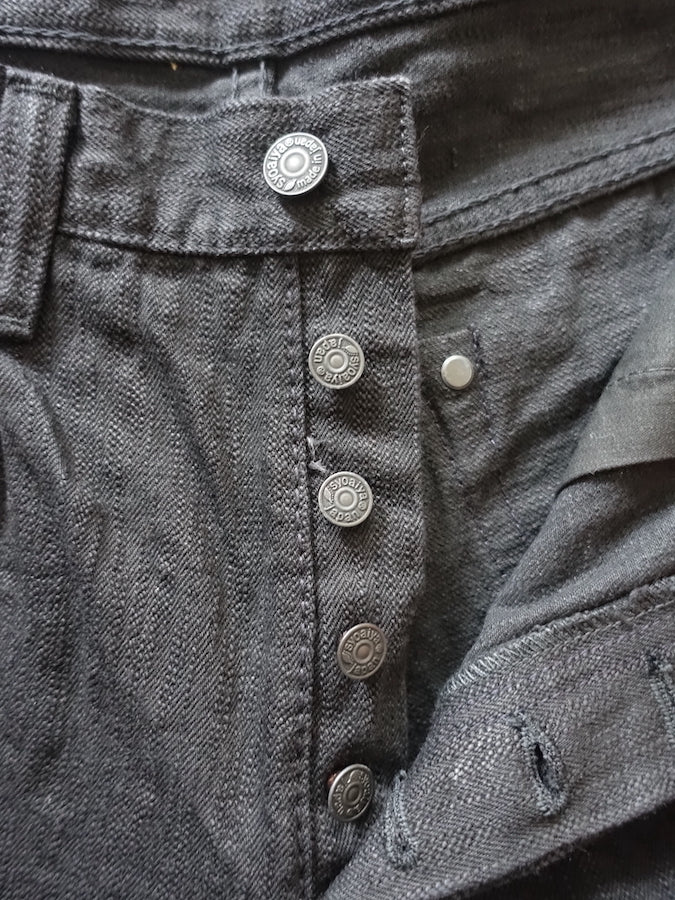 Pure Blue Japan - EX-019-BB - 17oz EX Slub - "DOUBLE BLACK" - Extra Slub Selvedge Denim - Relaxed Tapered