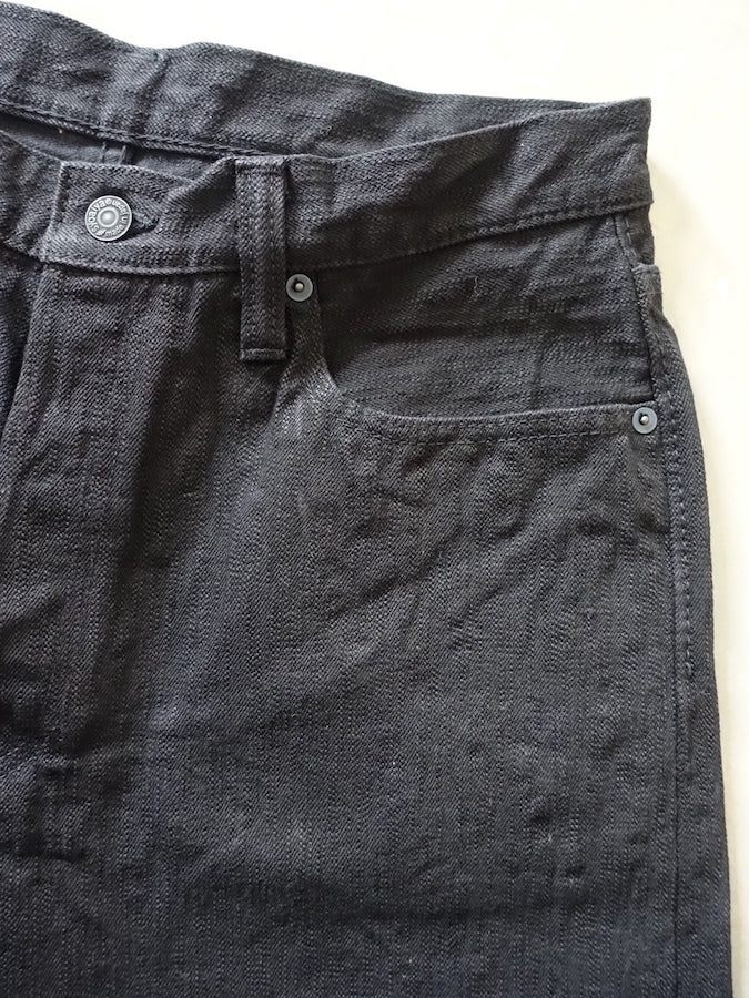 Pure Blue Japan - EX-019-BB - 17oz EX Slub - "DOUBLE BLACK" - Extra Slub Selvedge Denim - Relaxed Tapered