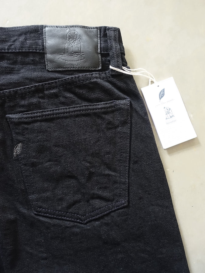 Pure Blue Japan - EX-019-BB - 17oz EX Slub - "DOUBLE BLACK" - Extra Slub Selvedge Denim - Relaxed Tapered