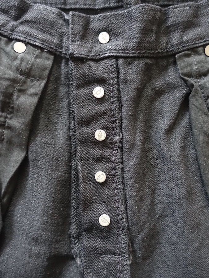 Pure Blue Japan - EX-019-BB - 17oz EX Slub - "DOUBLE BLACK" - Extra Slub Selvedge Denim - Relaxed Tapered