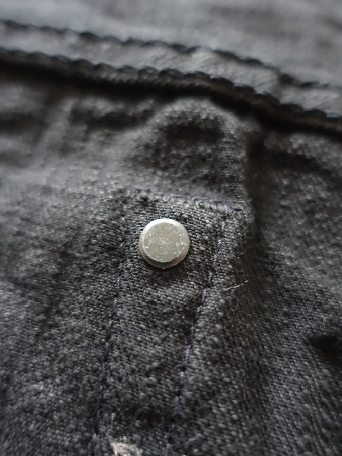 Pure Blue Japan - EX-019-BB - 17oz EX Slub - "DOUBLE BLACK" - Extra Slub Selvedge Denim - Relaxed Tapered