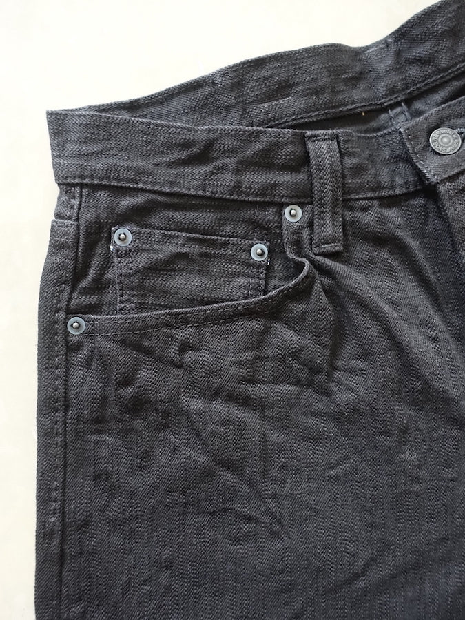 Pure Blue Japan - EX-019-BB - 17oz EX Slub - "DOUBLE BLACK" - Extra Slub Selvedge Denim - Relaxed Tapered