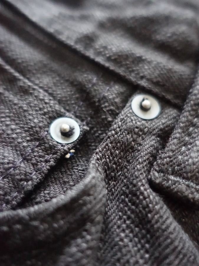 Pure Blue Japan - EX-019-BB - 17oz EX Slub - "DOUBLE BLACK" - Extra Slub Selvedge Denim - Relaxed Tapered