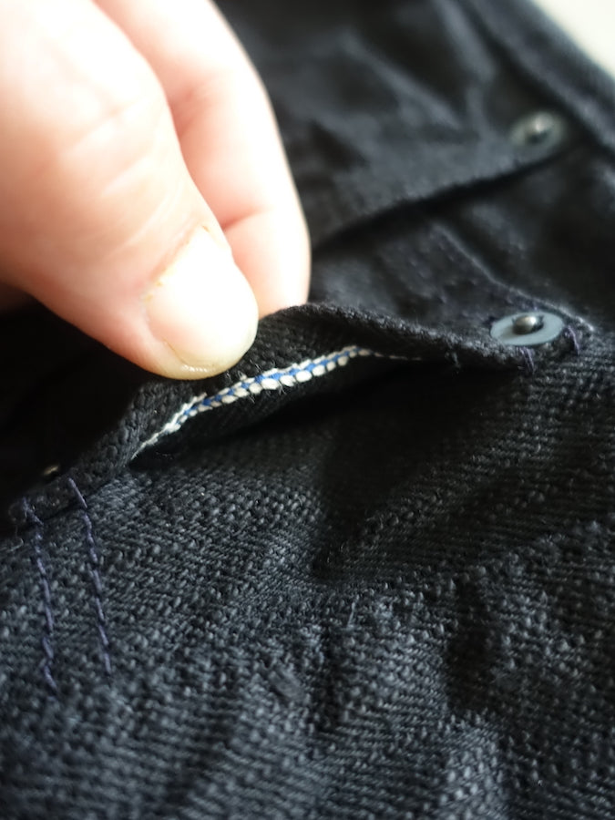 Pure Blue Japan - EX-019-BB - 17oz EX Slub - "DOUBLE BLACK" - Extra Slub Selvedge Denim - Relaxed Tapered