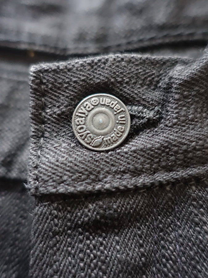 Pure Blue Japan - EX-019-BB - 17oz EX Slub - "DOUBLE BLACK" - Extra Slub Selvedge Denim - Relaxed Tapered