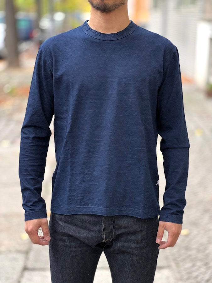 Pure Blue Japan - LS5011-D - Crew Neck - Indigo Dyed - Long Sleeve T-Shirt