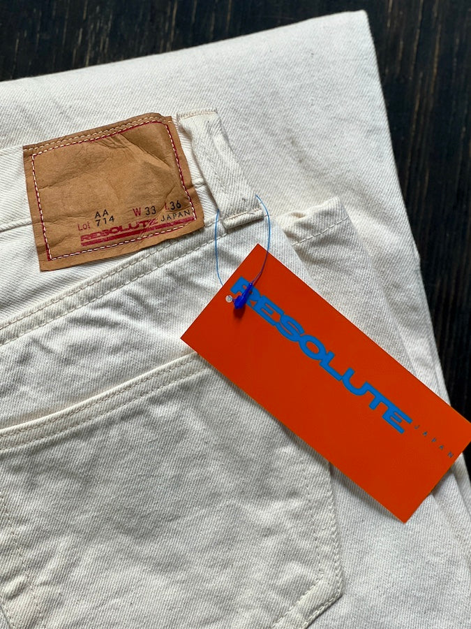 RESOLUTE AA714 - One Washed - White Selvedge Denim WWll - 13.5oz Japanese Selvedge Denim - Straight Cut