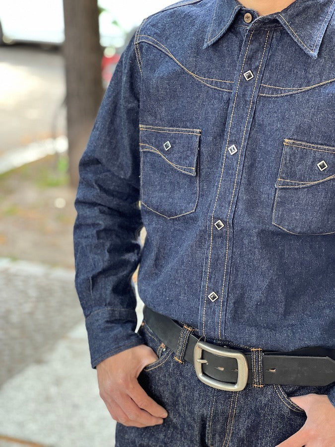 SWD-L02 - 10oz SERUBITCHI Selvedge Denim - HISHO - Western Shirt